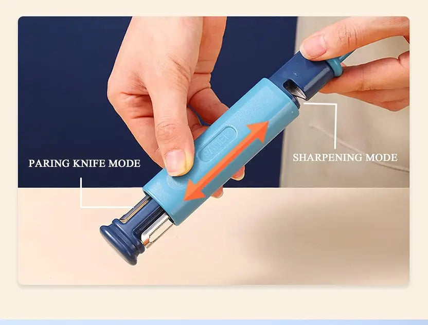 3 in 1 Vegetable Peeler With Knife Sharpener Peeler for Kitchen Straight Peeler  (Multicolor)