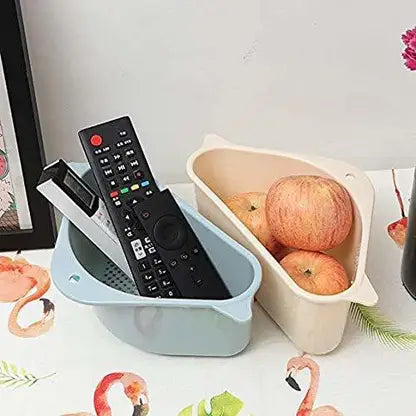 Sink Basket Strainer Multi-Functional Kitchen Triangle Drain Sink Storage Rack Strainer  (Multicolor Pack of 2)