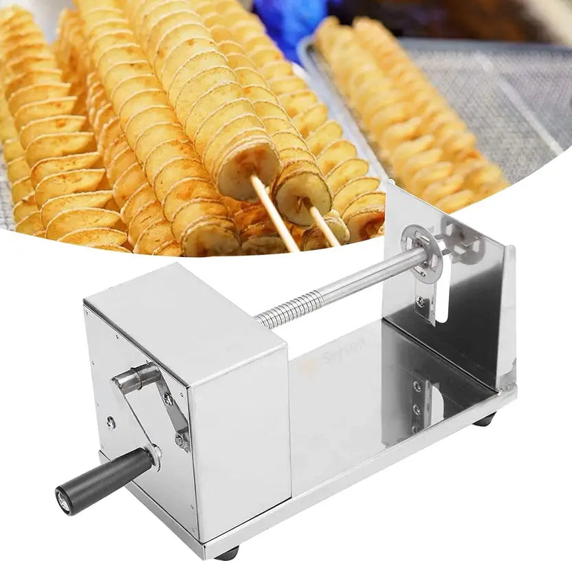 NA Manual Stainless Steel Twisted Potato Slicer Spiral Vegetable Cutter French Fry Vegetable & Fruit Grater & Slicer  (1)